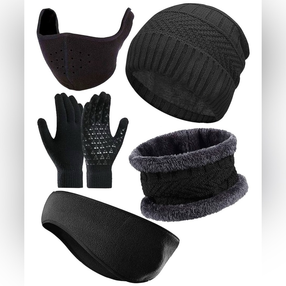 Sz one size 5 pcs set winter youth boy or girl accessories winter thin polyester